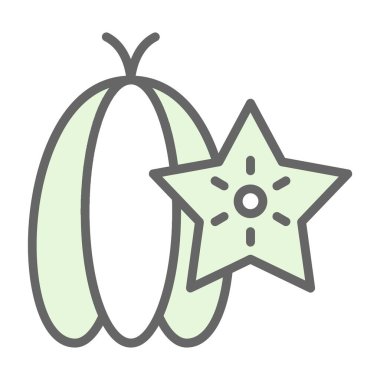 starfruit ikon vektör illüstrasyonu