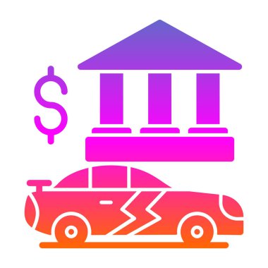 Banka binası simgesi vektör çizimi tasarımı
