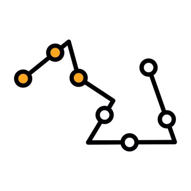 Takımyıldız düz simgesinin vektör illüstrasyonu 