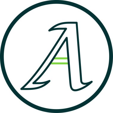 A 'nın yeşil ve beyaz simgesinin vektör illüstrasyonu