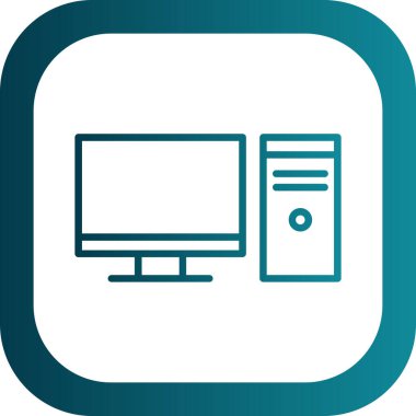 pc bilgisayar simgesinin vektör illüstrasyonu 