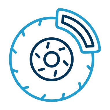 Web ve mobil uygulaması tasarım, lastik logo kavramı için beyaz arka plan üzerinde izole lastiği simge vektör