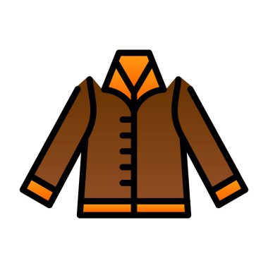 Ceket simgesi, düz biçim, vektör illüstrasyonu