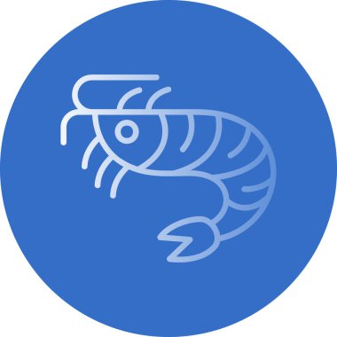 Basit Karides simgesi, vektör illüstrasyonu