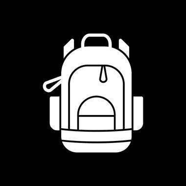 sırt çantası simgesi, vektör illüstrasyonu basit tasarım