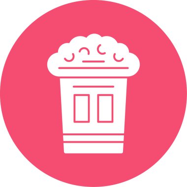 Patlamış mısır kovası. Web simgesi basit illüstrasyon