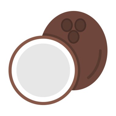 Hindistan cevizi yemeği. Web simgesi basit illüstrasyon