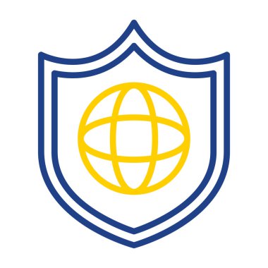 küresel koruma simgesi, vektör tasarımı 