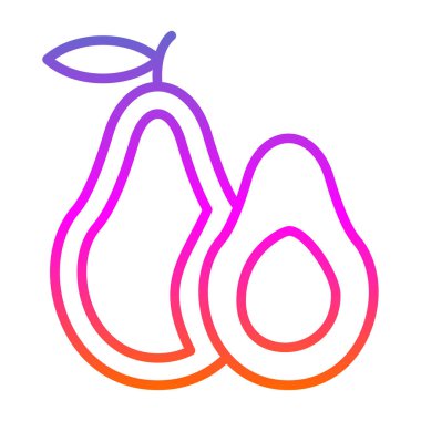 Basit Avokado simgesi, vektör illüstrasyonu