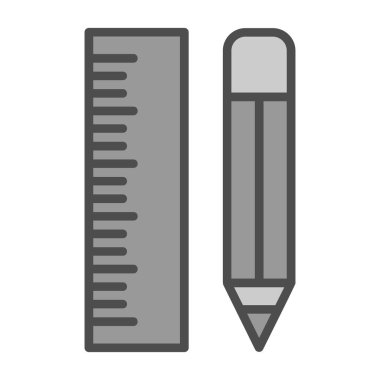 Cetvel ve kalem ikonu vektör illüstrasyon tasarımı 