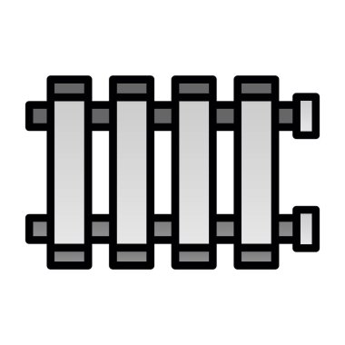 radyatör ağ simgesi, vektör illüstrasyonu