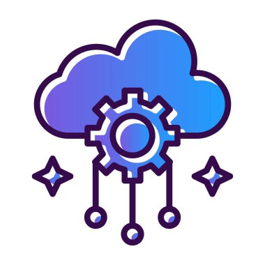 Basit Bulutlu hava simgesi, vektör illüstrasyonu