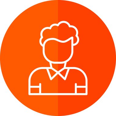 adam düz simge vektör çizim 