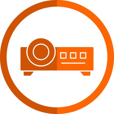 Projektör simgesi, vektör illüstrasyonu 