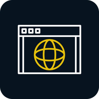 Basit Web Sitesi simgesi, vektör illüstrasyonu