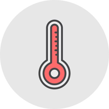 sıcaklık simgesi. Termometre vektör simgesinin basit çizimi