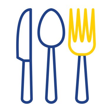 Bıçak, çatal ve kaşık. Web basit illüstrasyonu