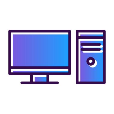 pc bilgisayar simgesinin vektör illüstrasyonu 