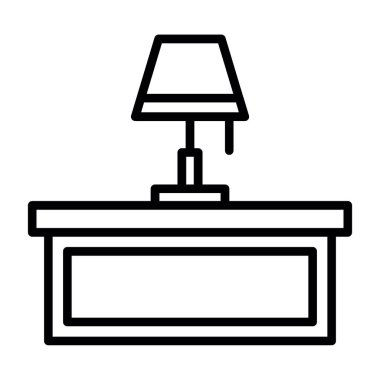 Masa lambası simgesinin vektör illüstrasyonu 