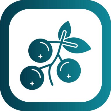 Kızılcık yassı ikonu. vektör illüstrasyonu 