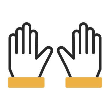 Eldivenler düz simge, vektör çizimi  