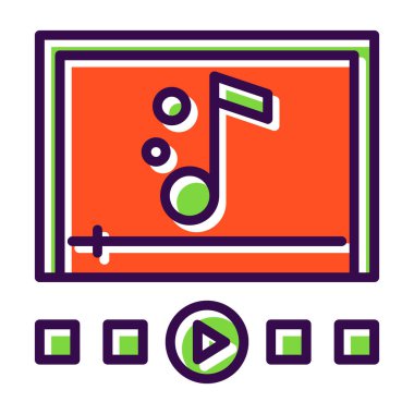 müzik çalar ikon vektör illüstrasyonu