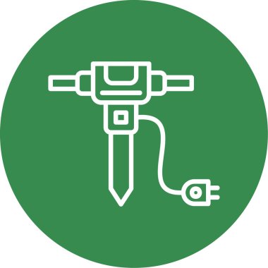Beyaz arka plan üzerinde izole jackhammer simgesi