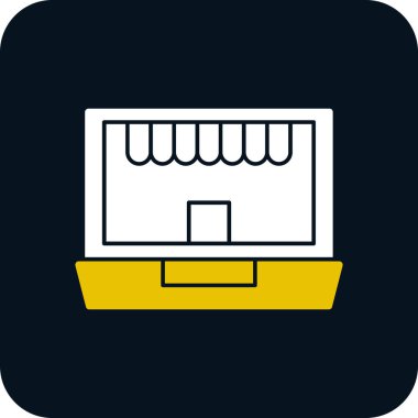 Çevrimiçi depolama web simgesi basit resimleme arkaplanı 