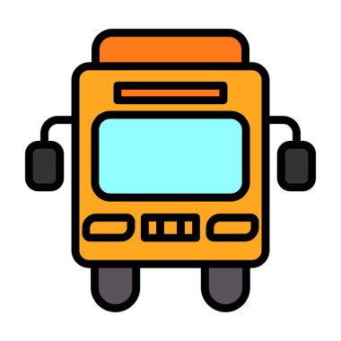 Otobüs. Web simgesi basit illüstrasyon             