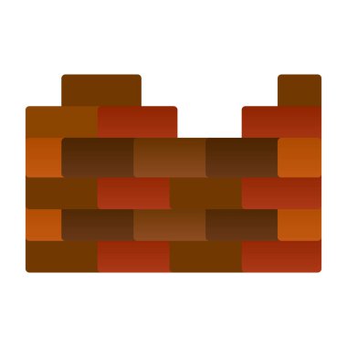 Basit tuğla duvar simgesi, vektör illüstrasyonu