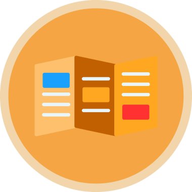 Broşür simgesi, vektör illüstrasyonu basit tasarım