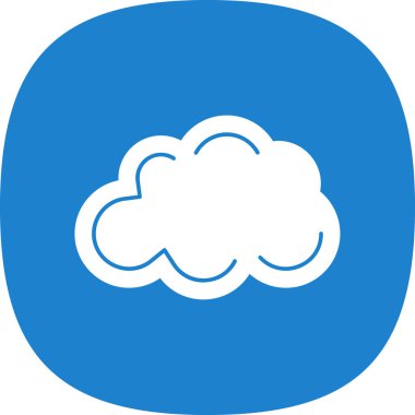 Basit Bulutlu hava simgesi, vektör illüstrasyonu