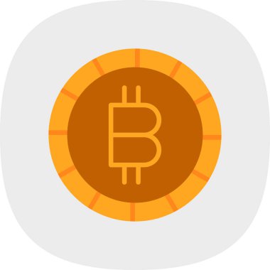 Basit bitcoin simgesi, vektör illüstrasyonu