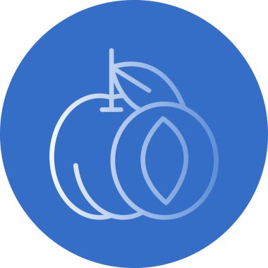 Kayısı meyve simgesinin vektör illüstrasyonu. 