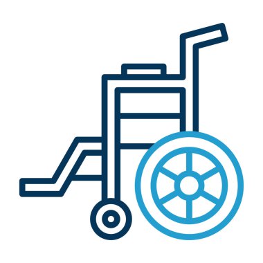 Tekerlekli sandalye web simgesi, vektör illüstrasyonu