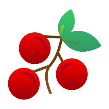 Kızılcık yassı ikonu. vektör illüstrasyonu 