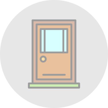 Kapı web simgesi, vektör çizim