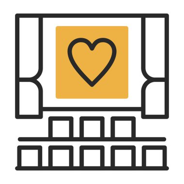 kalp düz vektör simgesi