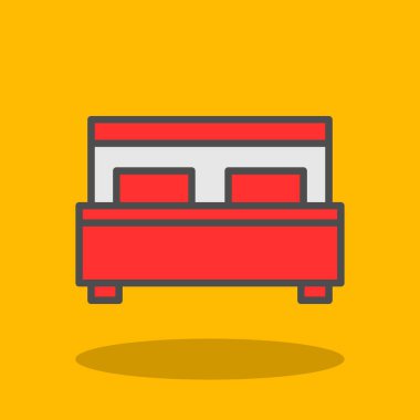 yatak ikonu vektör illüstrasyonu 