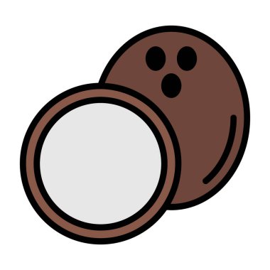 Hindistan cevizi yemeği. Web simgesi basit illüstrasyon