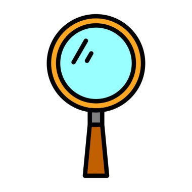 Büyütme camı izole edilmiş ikon web illüstrasyon tasarımı