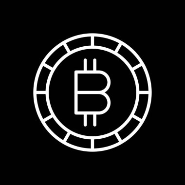 Basit bitcoin simgesi, vektör illüstrasyonu
