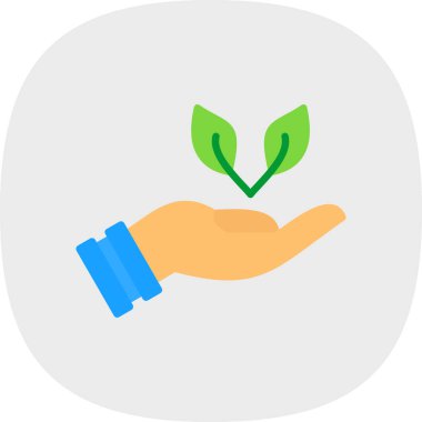 Yaprak tutan bir elin vektör çizimi