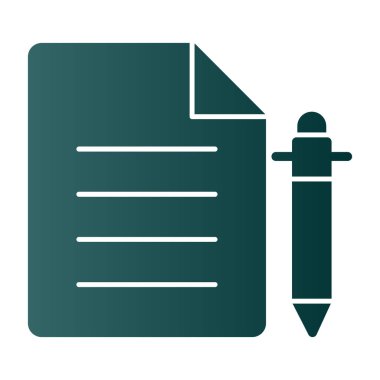 belge ve kalem. Web simgesi basit illüstrasyon