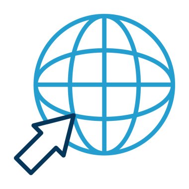 Basit internet dünya simgesi, vektör illüstrasyonu