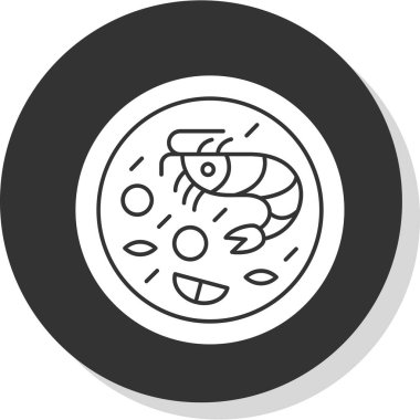 Pizza ve yemek ikonunun vektör çizimi. Web için pizza ve halka sembolü koleksiyonu.