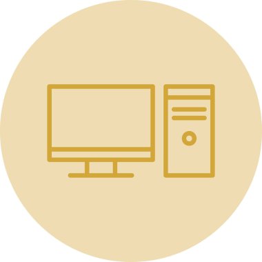 pc bilgisayar simgesinin vektör illüstrasyonu 