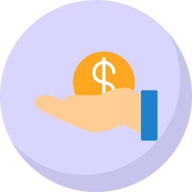 Dolar işareti vektör illüstrasyonlu el ele tutuşma parası