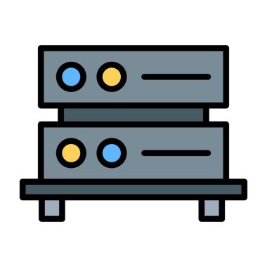 Basit sunucu simgesi, vektör illüstrasyonu