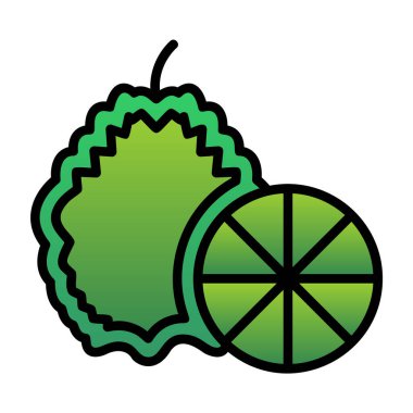 kiwi meyve simgesi renk ana hatları vektörü